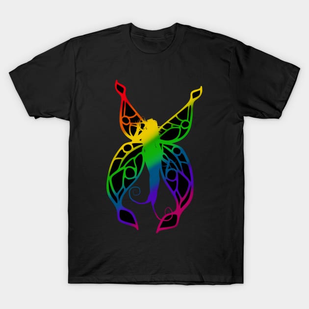 Fae Rainbow Silhouette 2 T-Shirt by ChePanArt